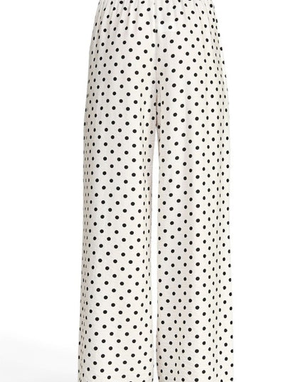 LELIS-05SP Linen-Inspired Polka Dot – Wide Leg Pants