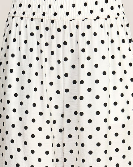 LELIS-05SP Linen-Inspired Polka Dot – Wide Leg Pants