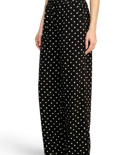 LELIS-05SP Linen-Inspired Polka Dot – Wide Leg Pants