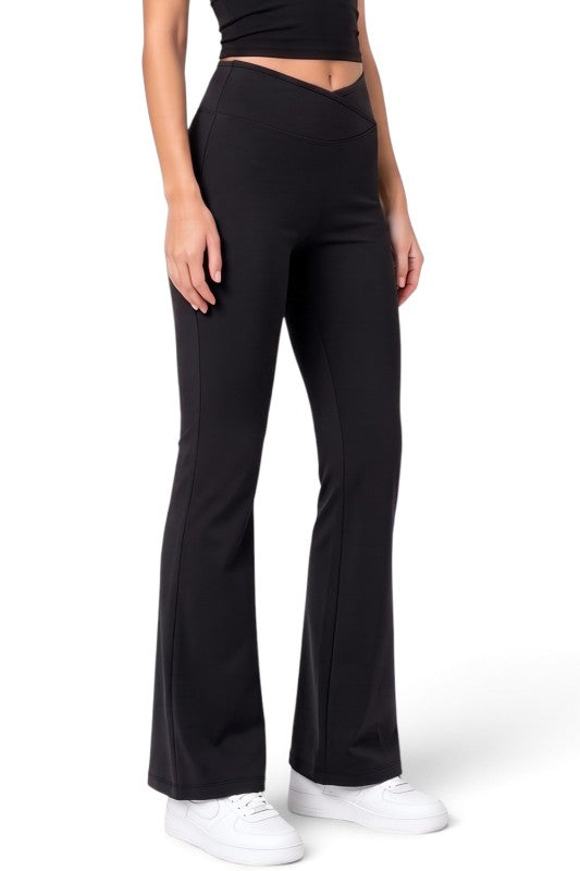PY80EB Active Workout – Envelope Waist Flare Pants
