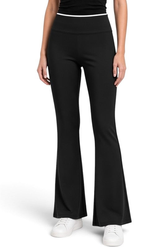 PY71RB Active Workout – Contrast Binding Flare Pants
