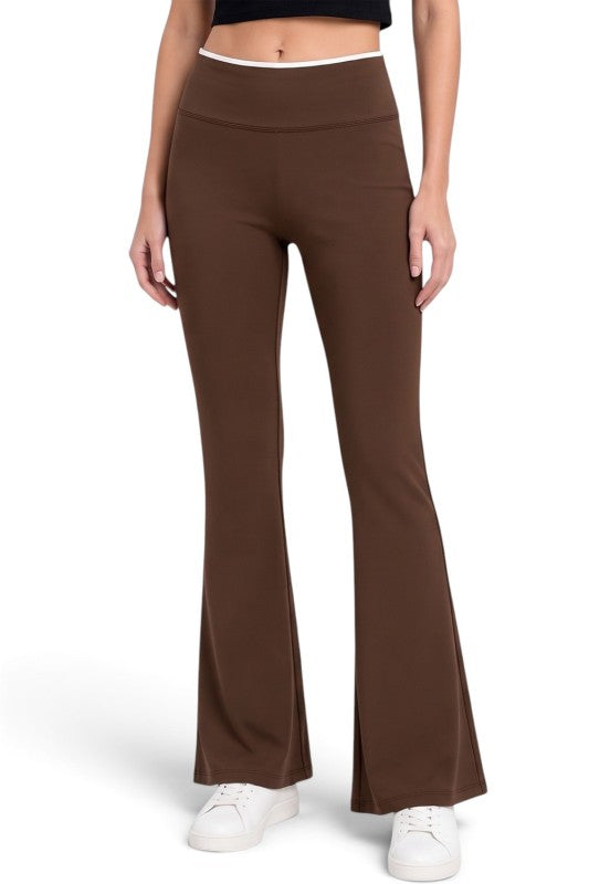 PY71RB Active Workout – Contrast Binding Flare Pants