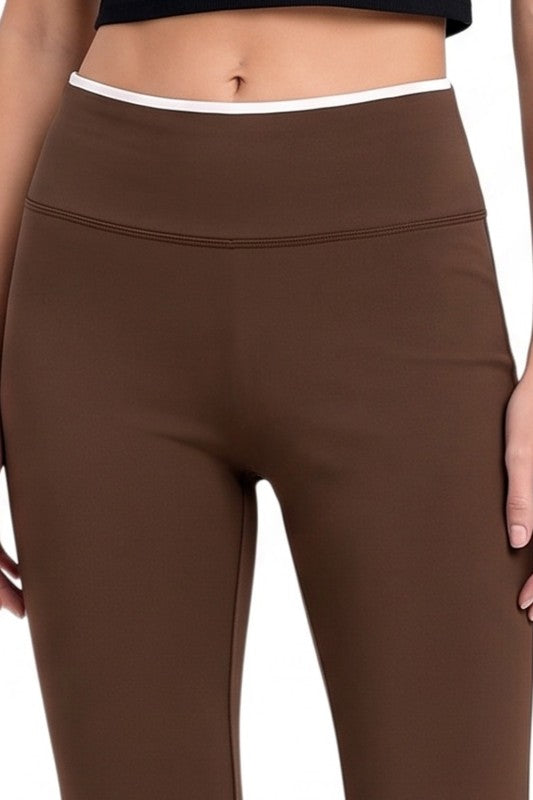 PY71RB Active Workout – Contrast Binding Flare Pants