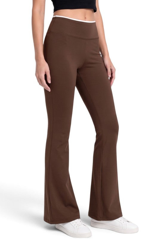 PY71RB Active Workout – Contrast Binding Flare Pants