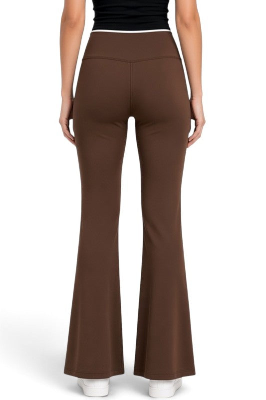 PY71RB Active Workout – Contrast Binding Flare Pants
