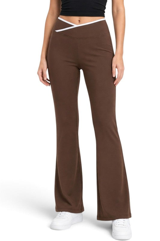 PY70EB Active Workout – Contrast Binding Envelope Waist Pants