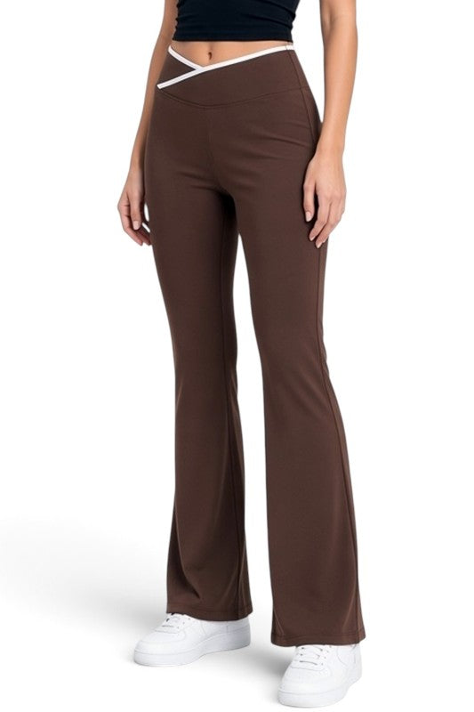 PY70EB Active Workout – Contrast Binding Envelope Waist Pants