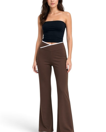 PY70EB Active Workout – Contrast Binding Envelope Waist Pants