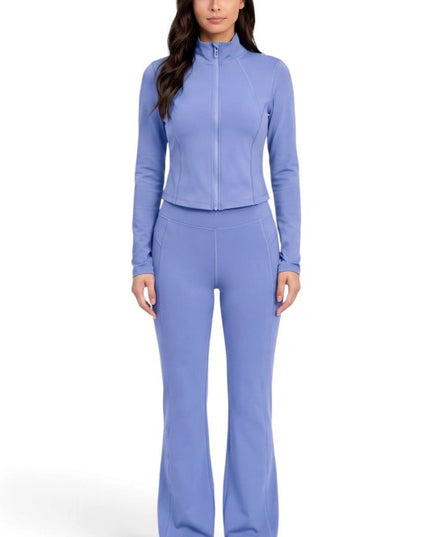 NX501SET Yoga Flare Pants Set – Contrast Jacket Active Style