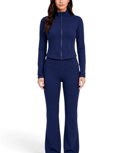 NX501SET Yoga Flare Pants Set – Contrast Jacket Active Style