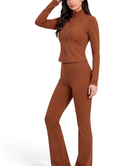 NX501SET Yoga Flare Pants Set – Contrast Jacket Active Style