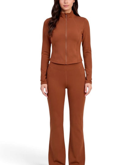 NX501SET Yoga Flare Pants Set – Contrast Jacket Active Style