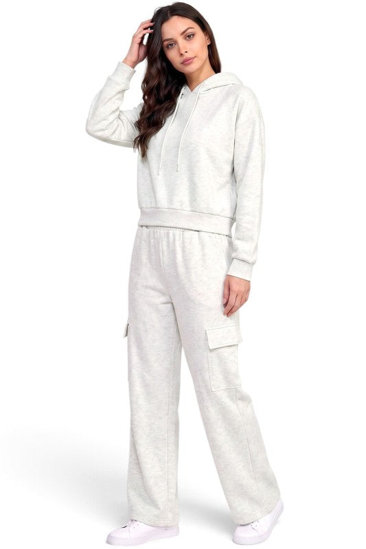 FHC67SET French Terry Fleece Hoodie & Cargo Pants Set
