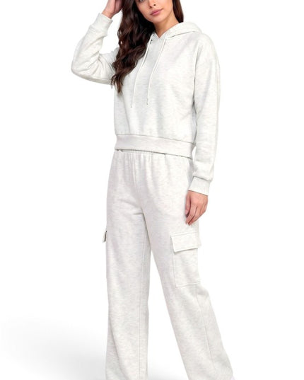 FHC67SET French Terry Fleece Hoodie & Cargo Pants Set
