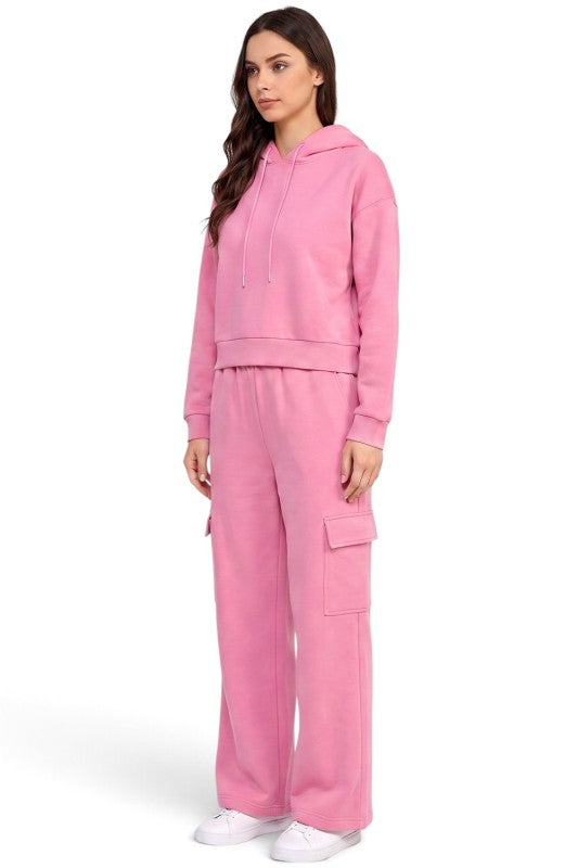 FHC67SET French Terry Fleece Hoodie & Cargo Pants Set