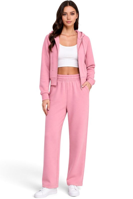 FCP67SET French Terry Fleece Hoodie Jacket & Sweatpant Set