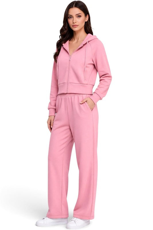 FCP67SET French Terry Fleece Hoodie Jacket & Sweatpant Set