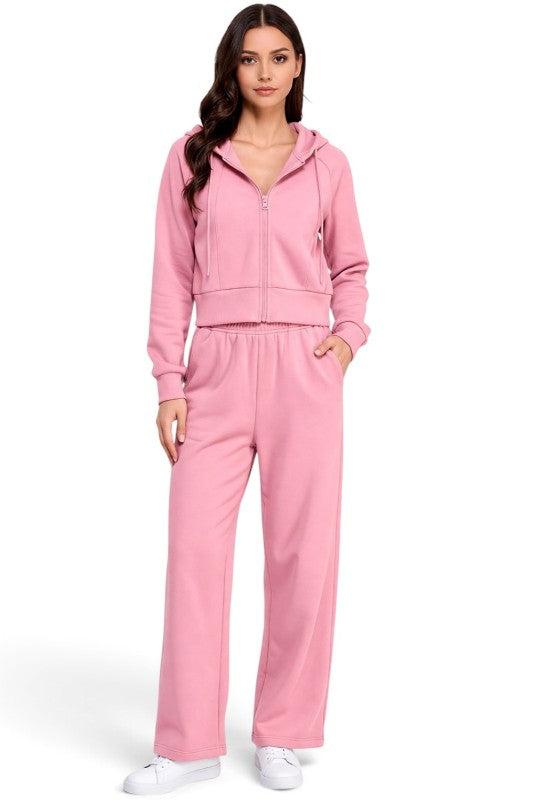 FCP67SET French Terry Fleece Hoodie Jacket & Sweatpant Set