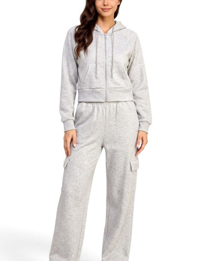 FKC67SET French Terry Fleece Hoodie Jacket & Cargo Pant Set