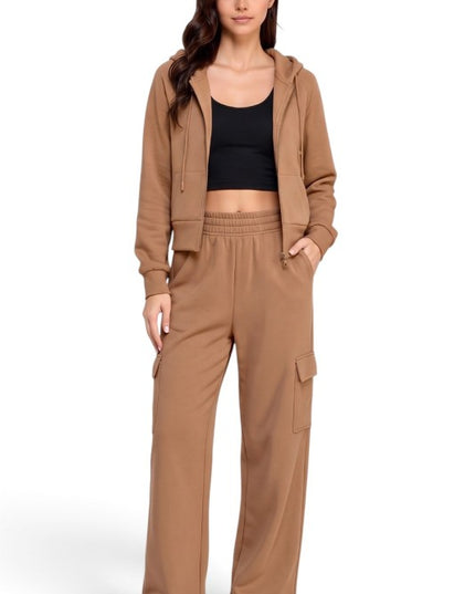 FKC67SET French Terry Fleece Hoodie Jacket & Cargo Pant Set