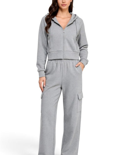 FCC67SET French Terry Hoodie & Cargo Sweatpant Set – Cozy