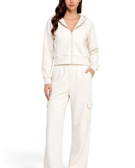 FCC67SET French Terry Hoodie & Cargo Sweatpant Set – Cozy
