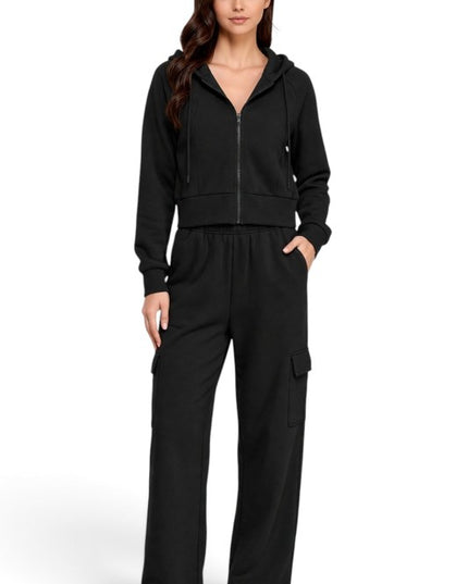 FCC67SET French Terry Hoodie & Cargo Sweatpant Set – Cozy