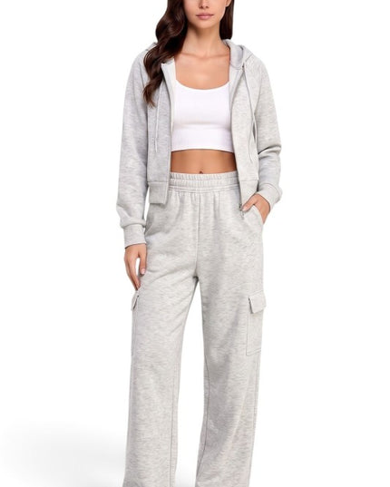 FCC67SET French Terry Hoodie & Cargo Sweatpant Set – Cozy