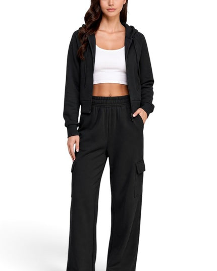 FCC67SET French Terry Hoodie & Cargo Sweatpant Set – Cozy