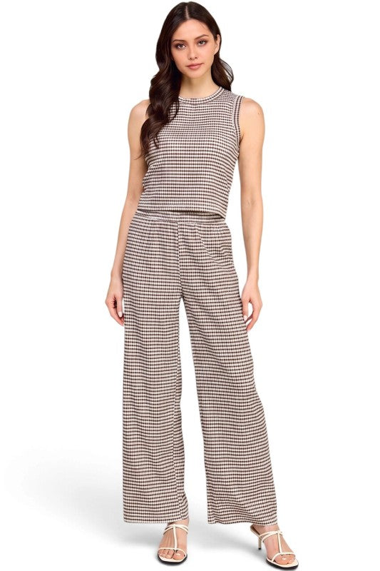 CKK-SET Crinkle Round Neck – Tank Top & Pant Set