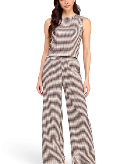 CKK-SET Crinkle Round Neck – Tank Top & Pant Set