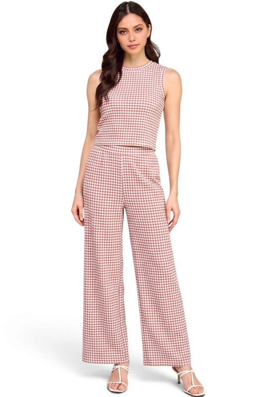 CKK-SET Crinkle Round Neck – Tank Top & Pant Set