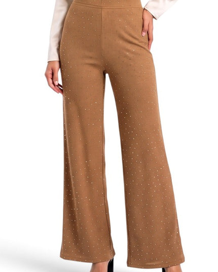 R10SX Plus Size Allover Rhinestone Pants – Sparkling Style