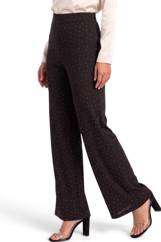 R10SX Plus Size Allover Rhinestone Pants – Sparkling Style
