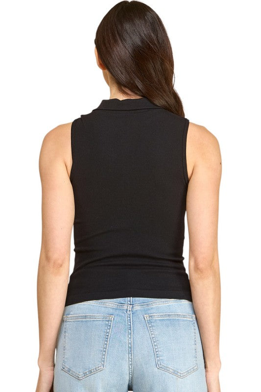 PT65 Zip-Up Polo Tank Top – Sporty Chic Style