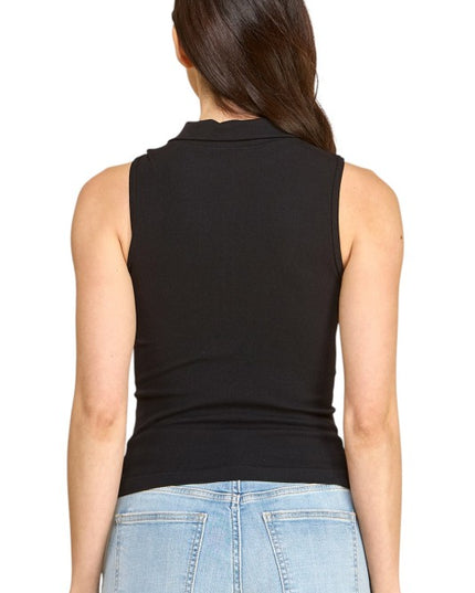 PT65 Zip-Up Polo Tank Top – Sporty Chic Style