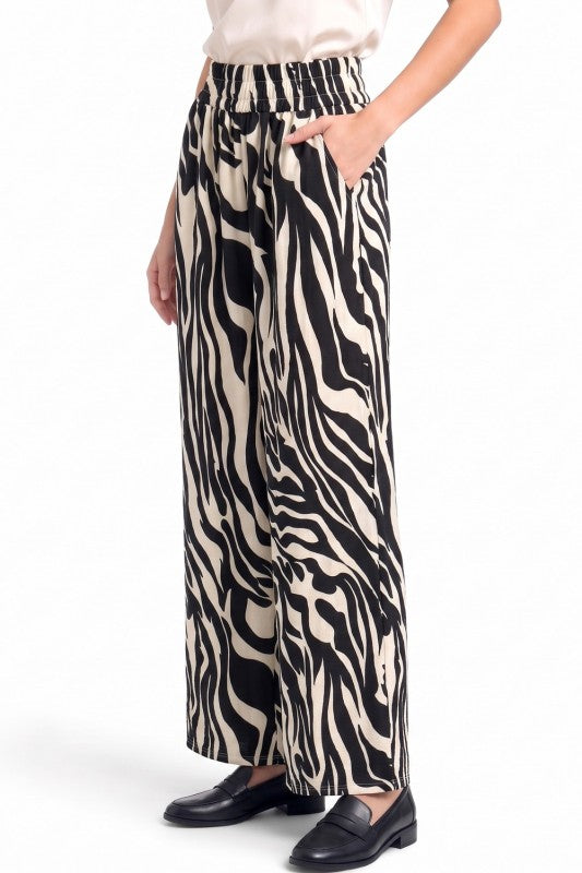 LELIS-19 Unique Print Wide Leg Pants – Modern Chic Style