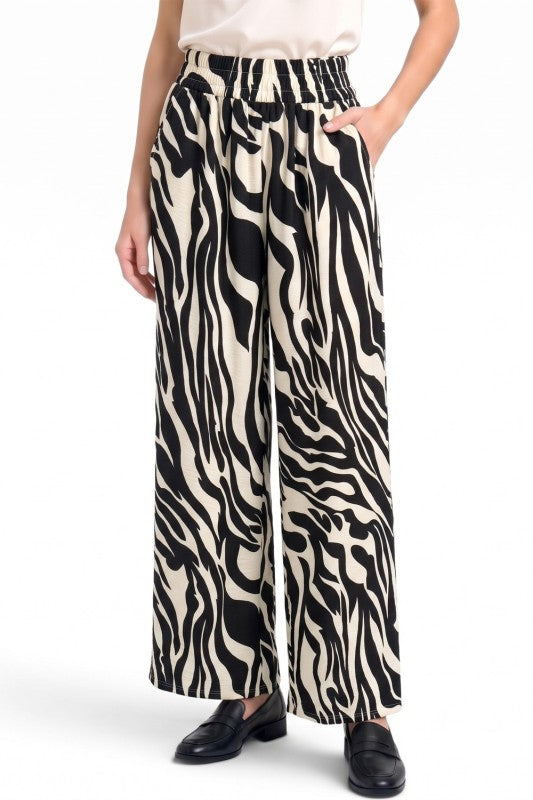 LELIS-19 Unique Print Wide Leg Pants – Modern Chic Style