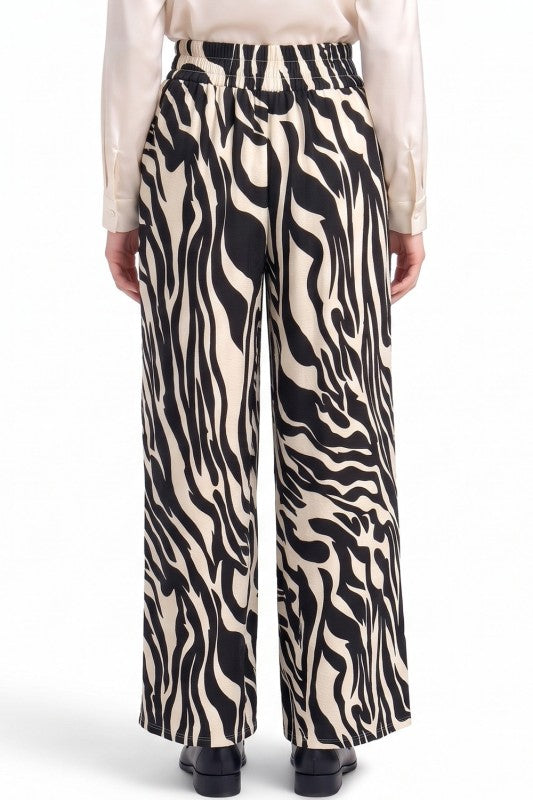 LELIS-19 Unique Print Wide Leg Pants – Modern Chic Style