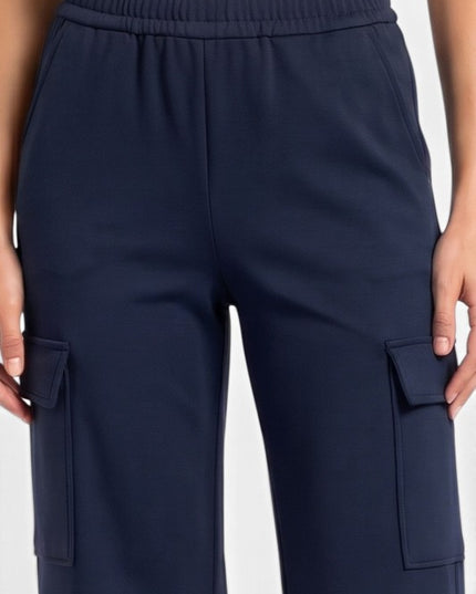 SCUP75X Plus Size Stretch Scuba – Cargo Wide Leg Pants