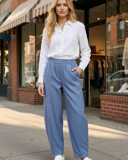 BRL03 Linen-Style Barrel Pants – Effortless Modern Look