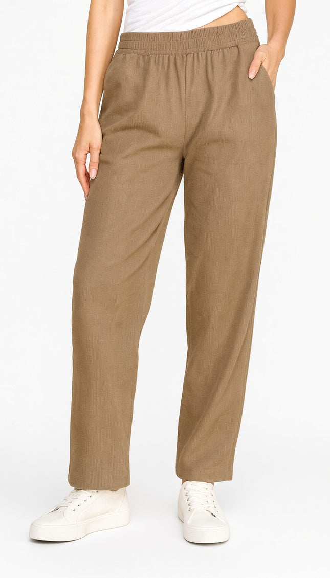 CF0504 Corduroy Straight Pants – Faux Fur Lined Relaxed Fit