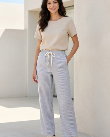 CS18 Pinstripe Straight Pants – Drawstring