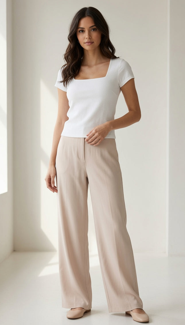 DLT19 Crepe Square Neck Top – Sculpt Fit Stretch Top