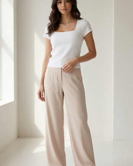 DLT19 Crepe Square Neck Top – Sculpt Fit Stretch Top