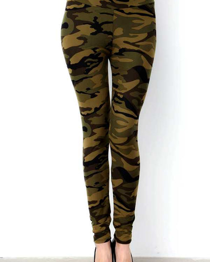 PLUS F120-3 HIGH WAIST CAMOUFLAGE PRINT LEGGINGS