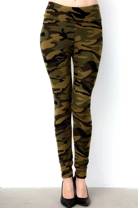 PLUS F120-3 HIGH WAIST CAMOUFLAGE PRINT LEGGINGS