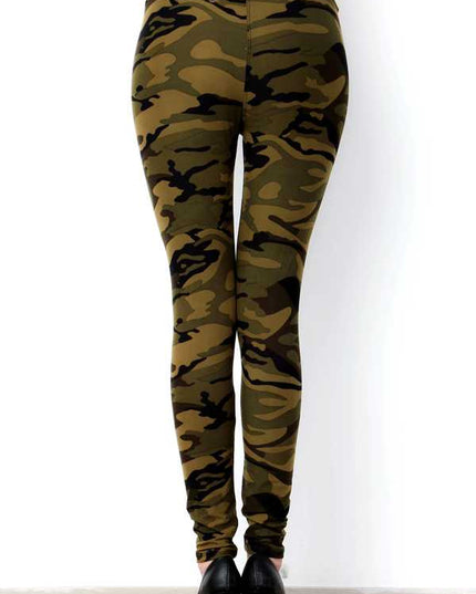 PLUS F120-3 HIGH WAIST CAMOUFLAGE PRINT LEGGINGS