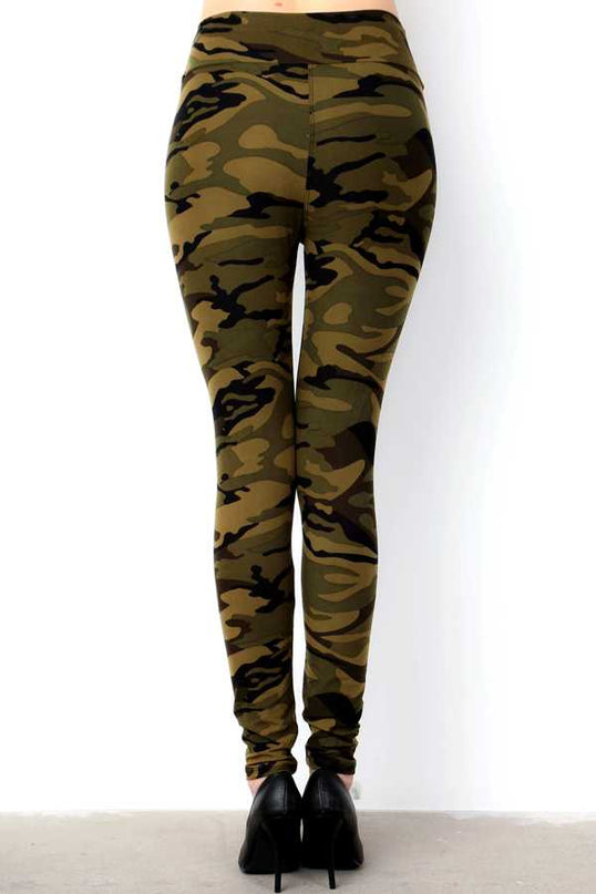 PLUS F120-3 HIGH WAIST CAMOUFLAGE PRINT LEGGINGS