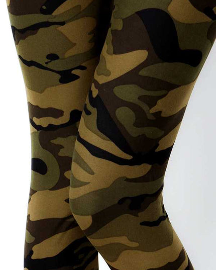PLUS F120-3 HIGH WAIST CAMOUFLAGE PRINT LEGGINGS
